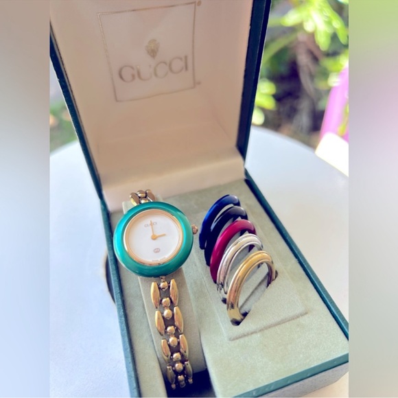 Gucci Metallic Vintage Watch Bracelet 14k gold plated SWISS MADE QUARTZ - Picture 9 of 11